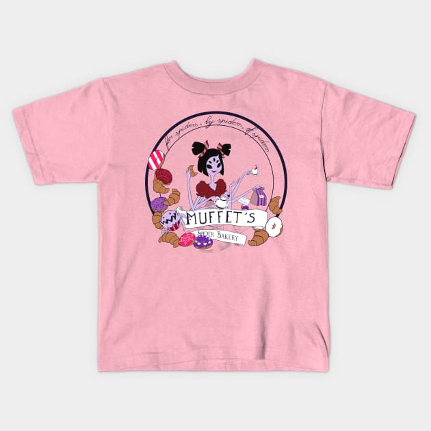 Muffet's Bakery Kids T-Shirt by Kravache